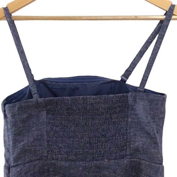 Chicos Black Label Denim Blue Twill Wide Leg Cropped Jumpsuit NEW - Picture 7 of 9